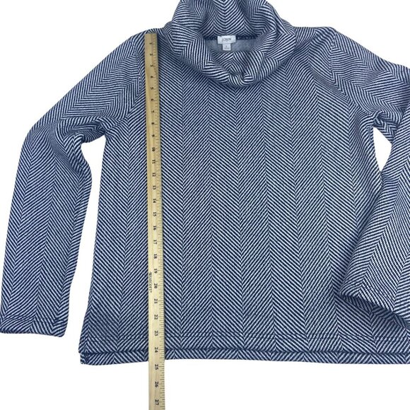 J. Crew Womens Striped Sweater Turtle Neck Black and White Pattern Fall Warm L - Picture 3 of 8